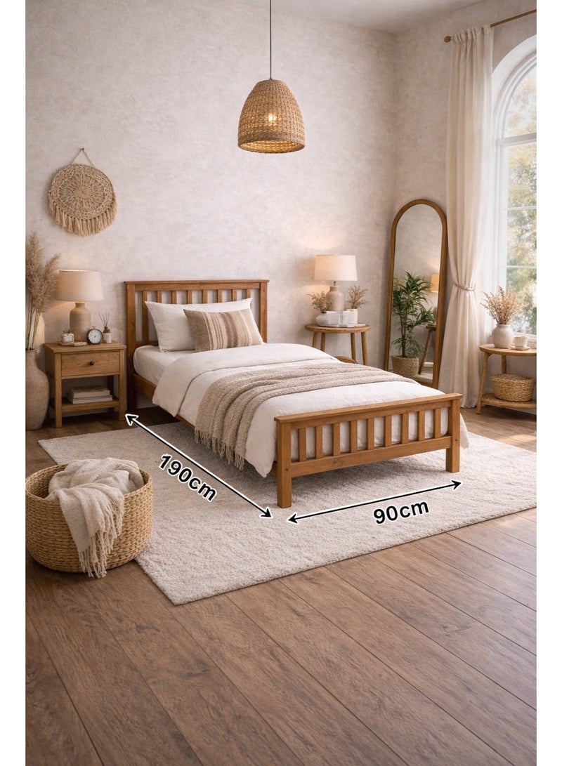 NZONE STORE Modern wooden bed – 190 x 90 cm – contemporary design - Image 2